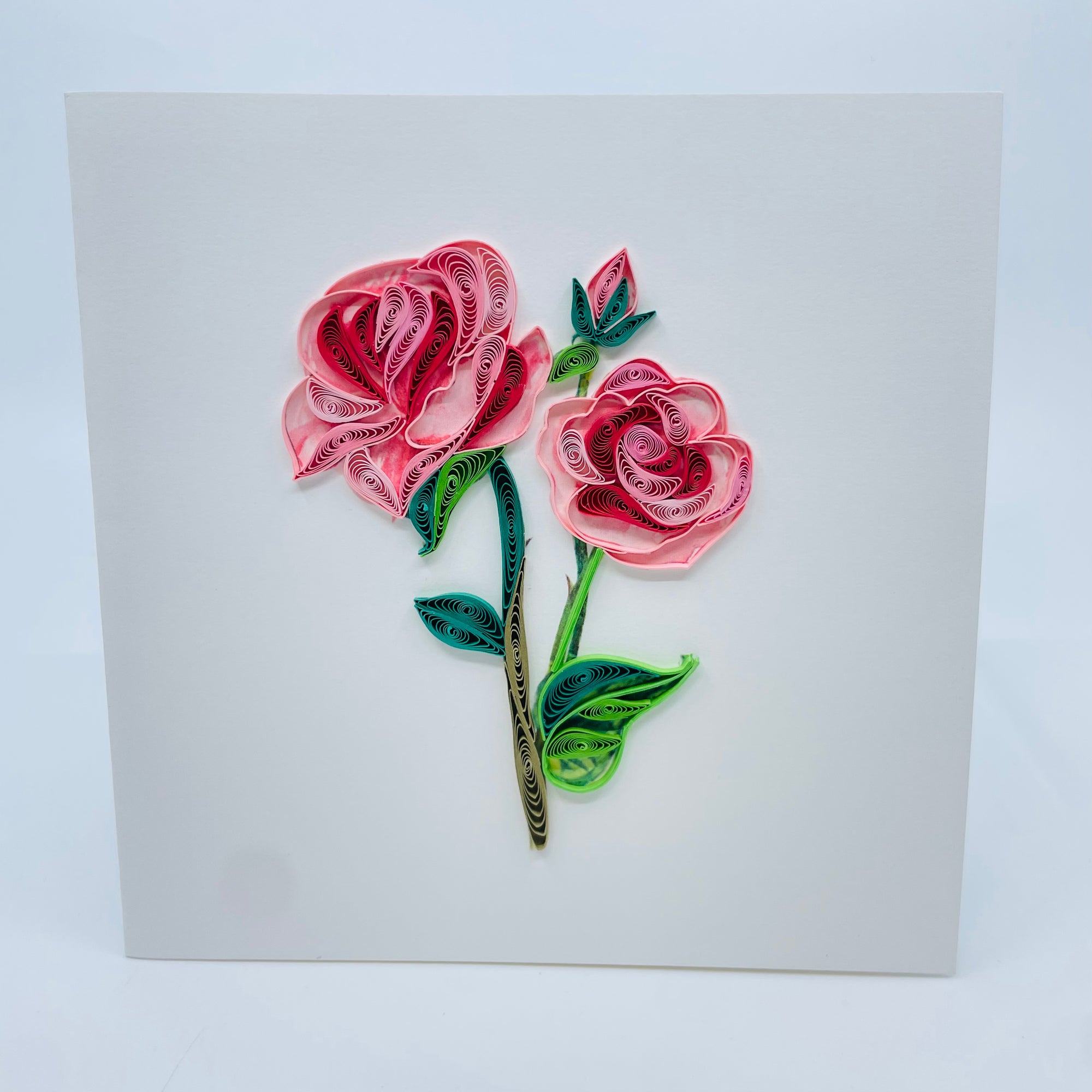 Quilling Art Card: Long Stem Rose - Quilling Art Card: Long Stem Rose -  - House of Himwitsa Native Art Gallery and Gifts