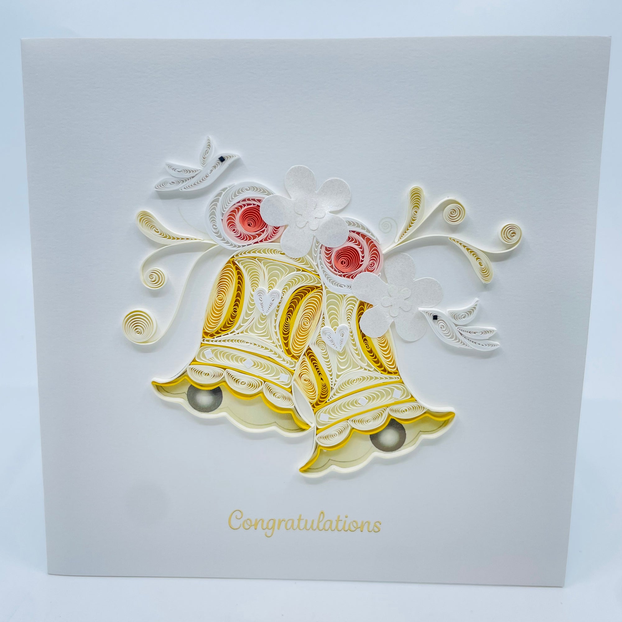 Quilling Art Card: Wedding Bells - Quilling Art Card: Wedding Bells -  - House of Himwitsa Native Art Gallery and Gifts