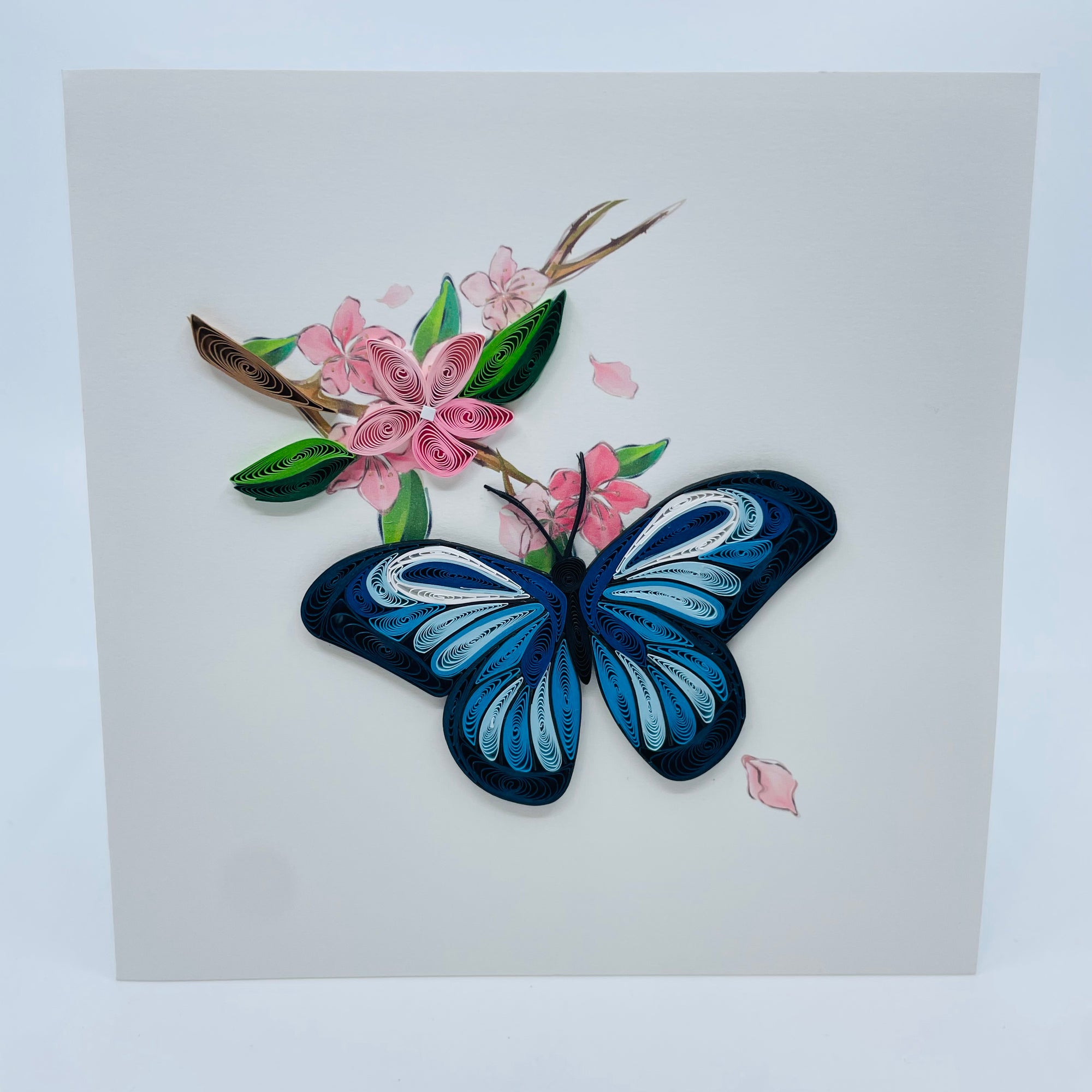 Quilling Card: Blue Butterfly - Quilling Card: Blue Butterfly -  - House of Himwitsa Native Art Gallery and Gifts