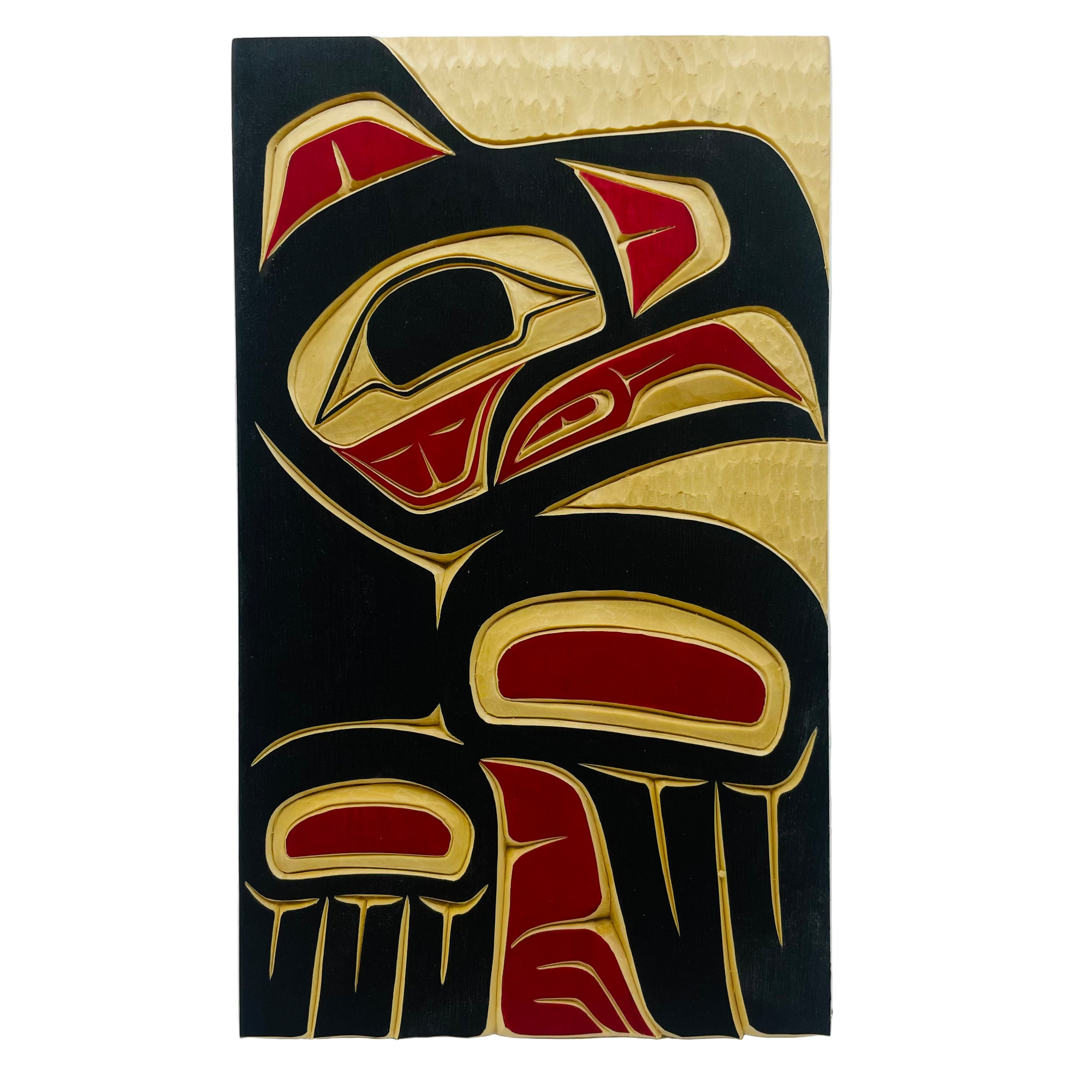 Randy Adams 8" x 11" Eagle Yellow Cedar Panel -  -  - House of Himwitsa Art Gallery