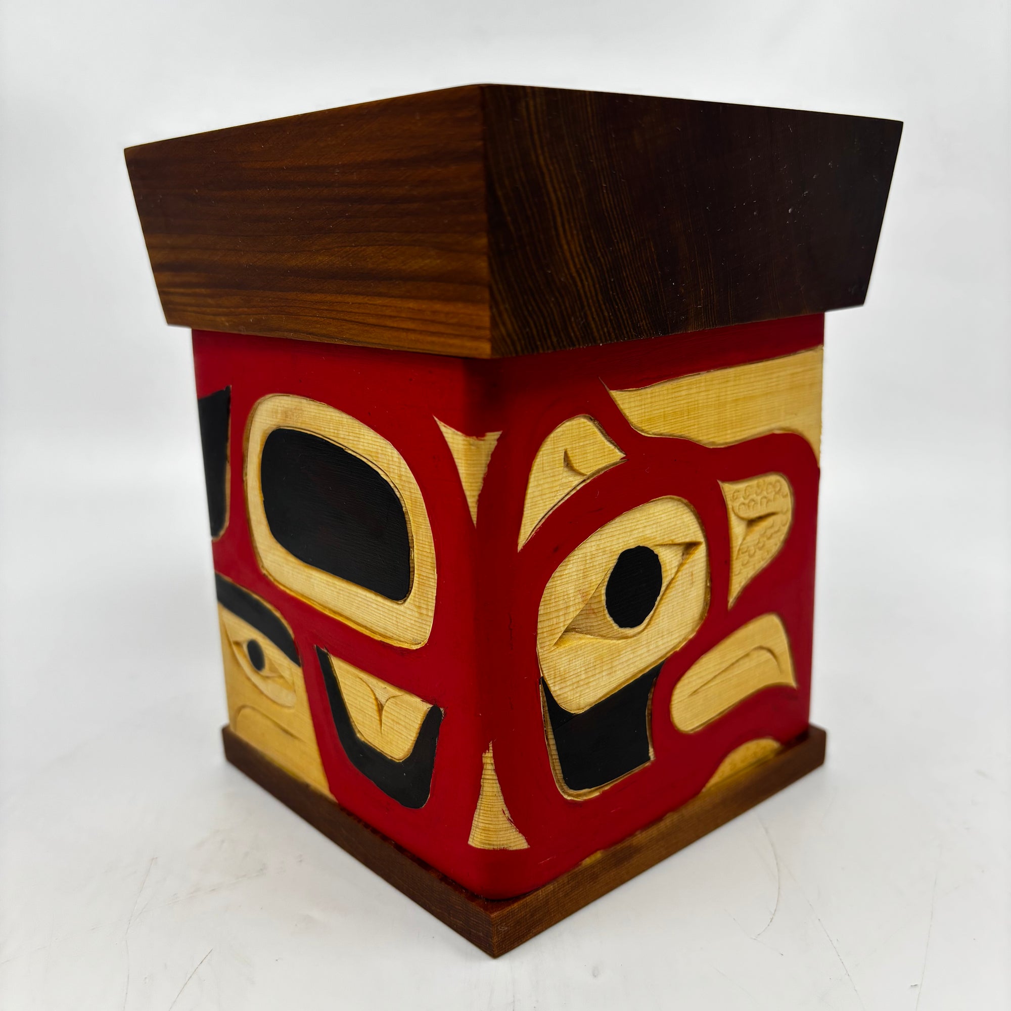Joe Campbell Yellow Cedar Bentwood Box Eagle
