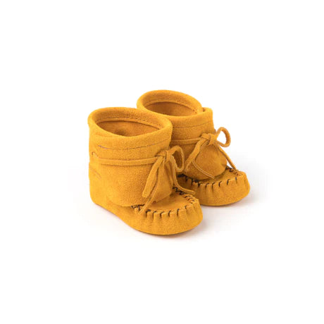 Infant Moccasins Cow Suede in Door Shoe Tan - 10 - 110E 10 - House of Himwitsa Native Art Gallery and Gifts