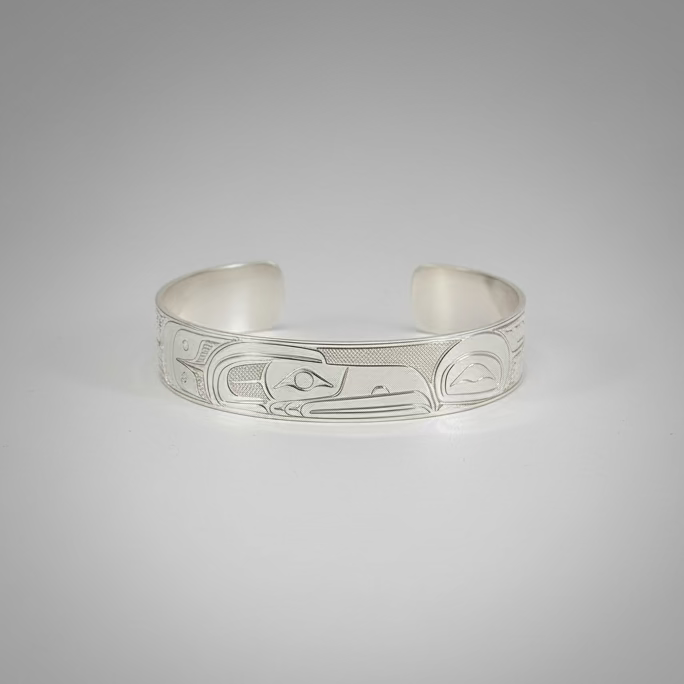 Travis Henry 1/2" Silver Bracelet Raven