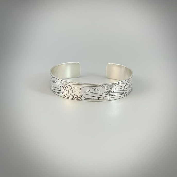 Travis Henry 1/2" Silver Bracelet Orcas