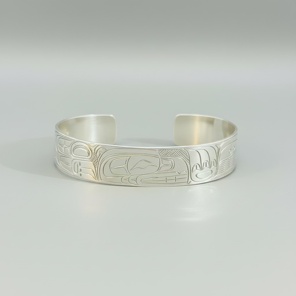 Travis Henry 1/2" Silver Bracelet Bear