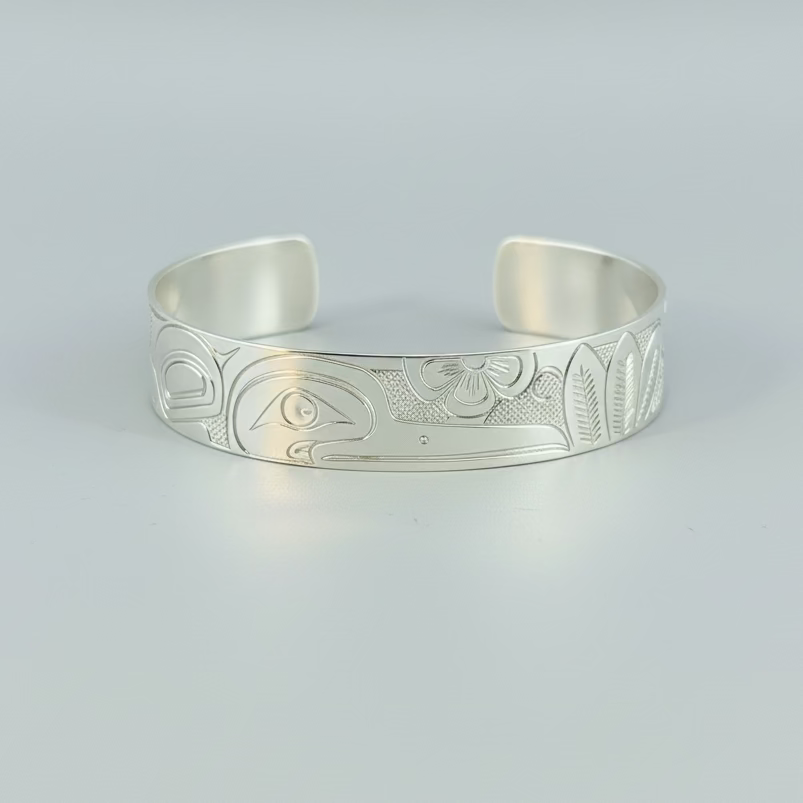 Travis Henry 1/2" Silver Bracelet Hummingbird