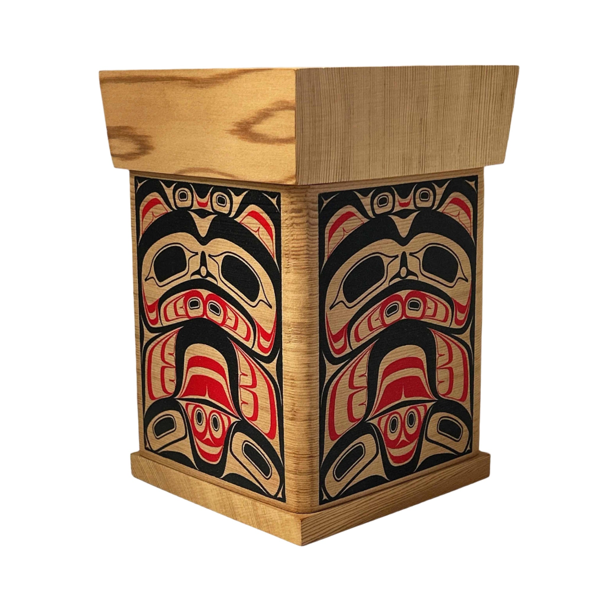 James Michels Red Cedar Bentwood Box Bear Screen - James michels - Bentwood Box - House of Himwitsa Art Gallery