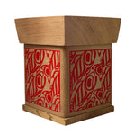 James Michels Red Cedar  Bentwood Box Salmon Screen - James michels - Bentwood Box - House of Himwitsa Art Gallery