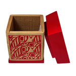 James Michels Red Cedar  Bentwood Box Salmon Screen - James michels - Bentwood Box - House of Himwitsa Art Gallery
