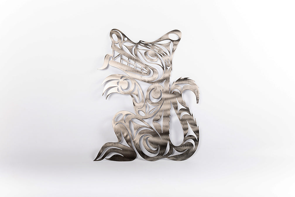 J Wilson Wolf 24" H Clear Finish -  - Rolled Steel - House of Himwitsa Art Gallery