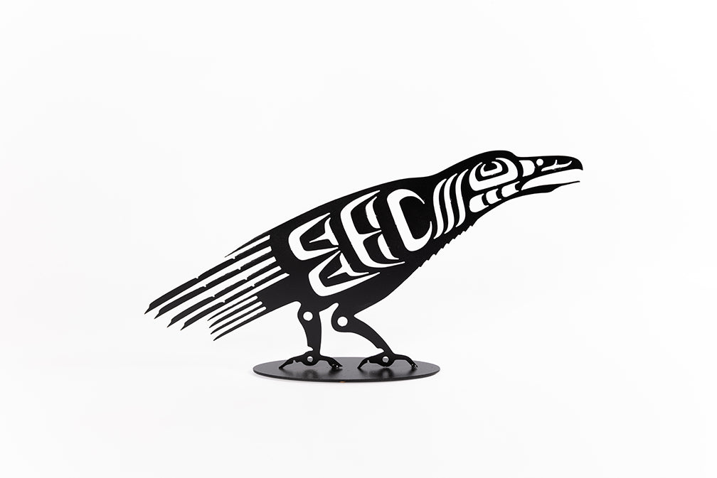 Jack Willoughby First Nation Raven Stand - Jack Willoughby First Nation Raven Stand -  - House of Himwitsa Native Art Gallery and Gifts
