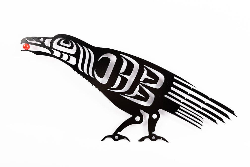 Noel Brown Wall First Nation Raven With A Berry - Noel Brown Wall First Nation Raven With A Berry -  - House of Himwitsa Native Art Gallery and Gifts