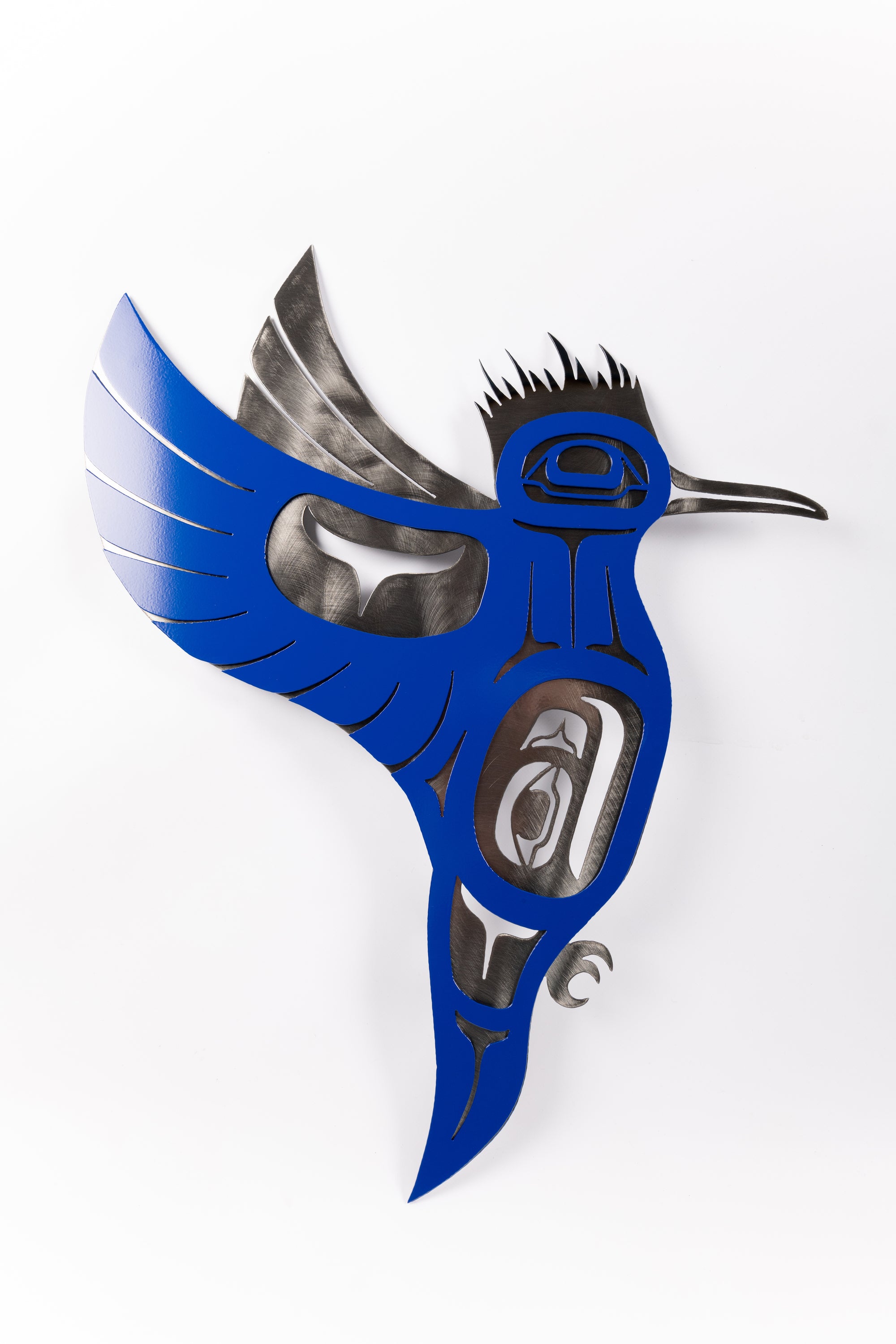 Trevor Husband  Kingfisher Silver and Blue - Trevor Husband  Kingfisher Silver and Blue -  - House of Himwitsa Native Art Gallery and Gifts