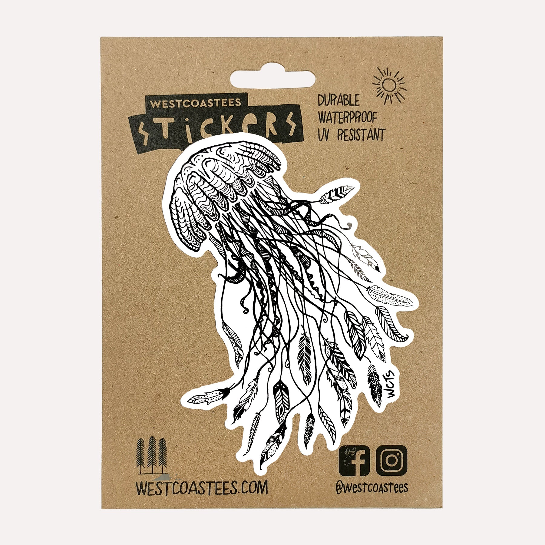 Westcoastees Jellyfish Sticker - Westcoastees Jellyfish Sticker -  - House of Himwitsa Native Art Gallery and Gifts