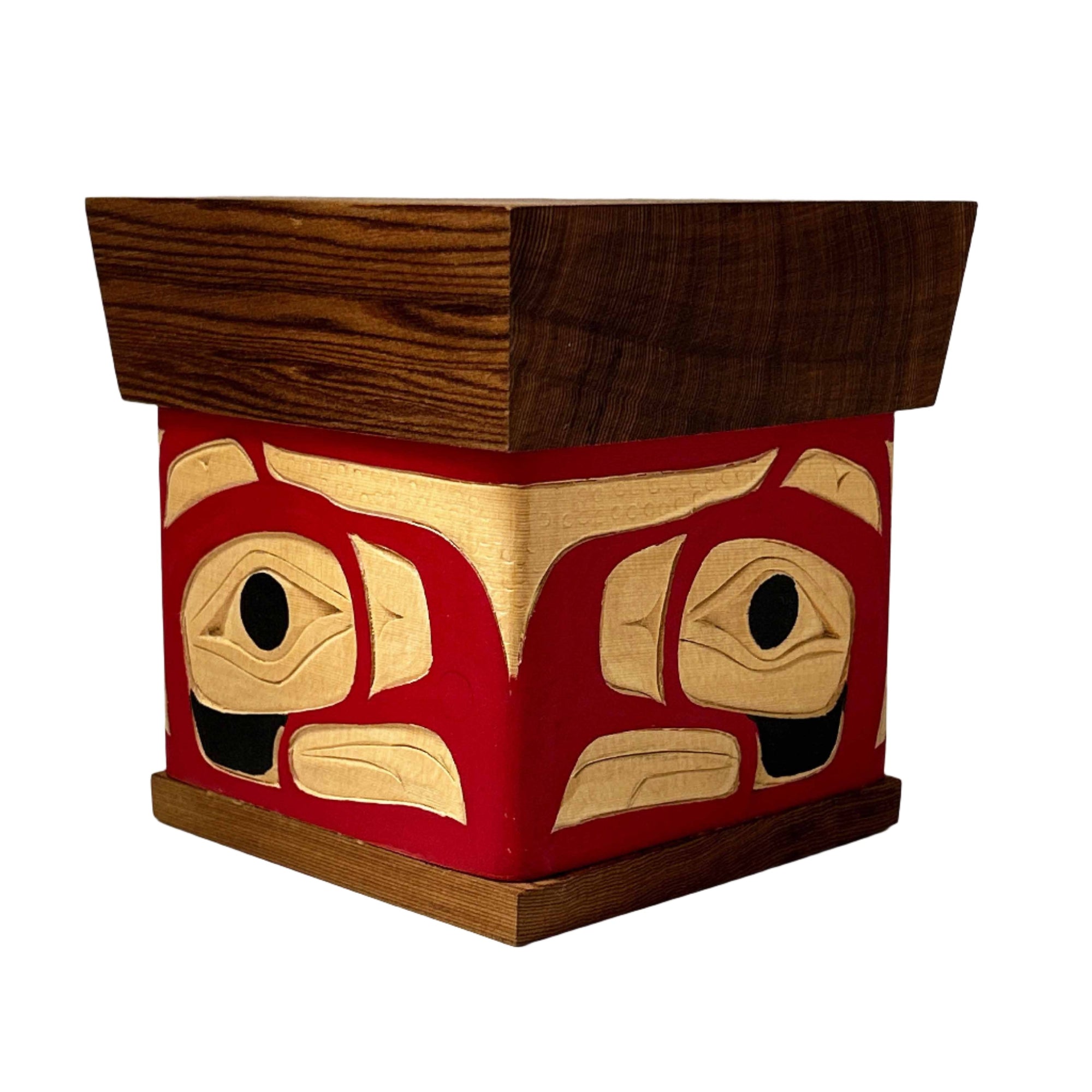 Joe Campbell Eagle Yellow Cedar Bentwood Box - Joe Campbell - Carving - House of Himwitsa Art Gallery