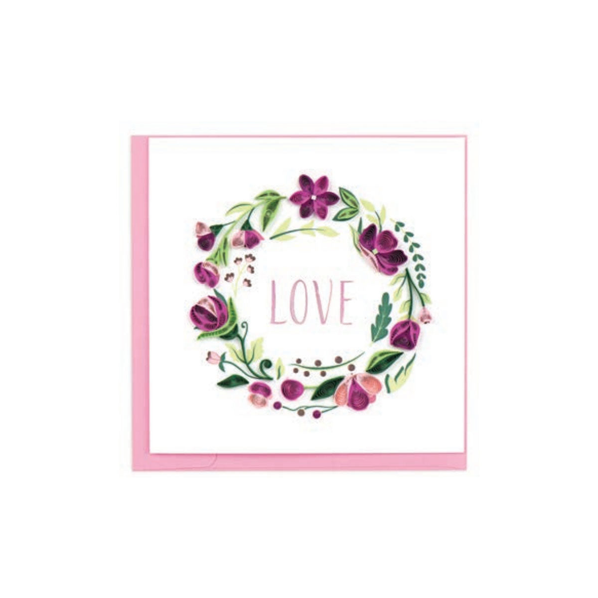 Quilling Art Card Love Floral Wreath