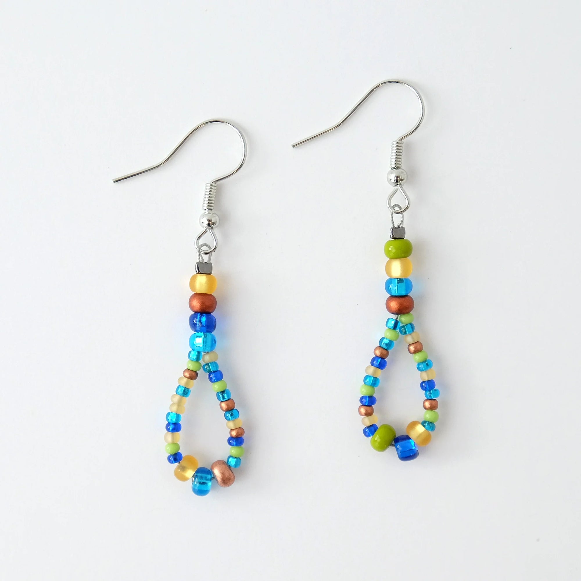 Beaded Earrings with Prismatic Glass Beads -  -  - House of Himwitsa Art Gallery