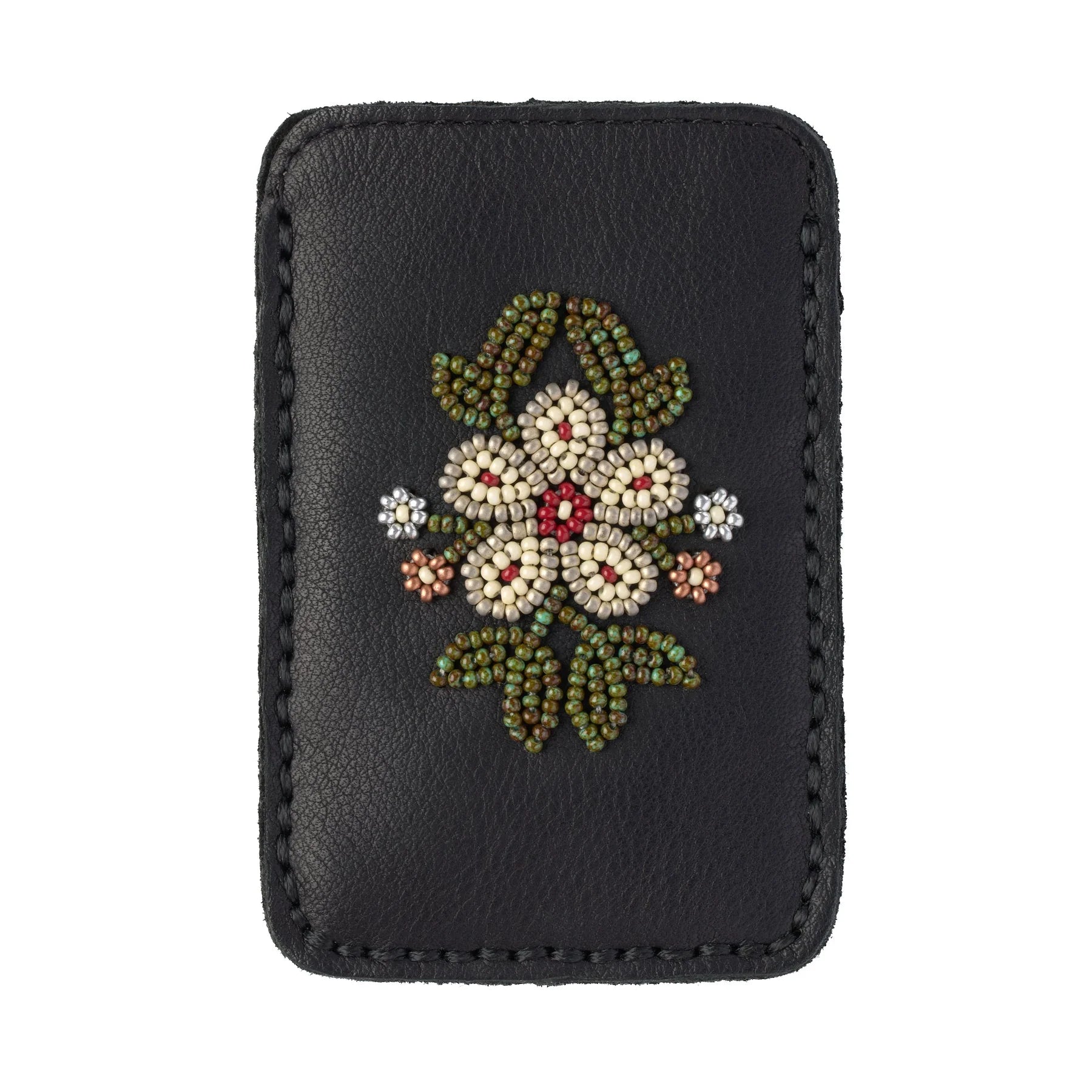 Floret Beaded Card Holder Black -  - Card Holder - House of Himwitsa Art Gallery