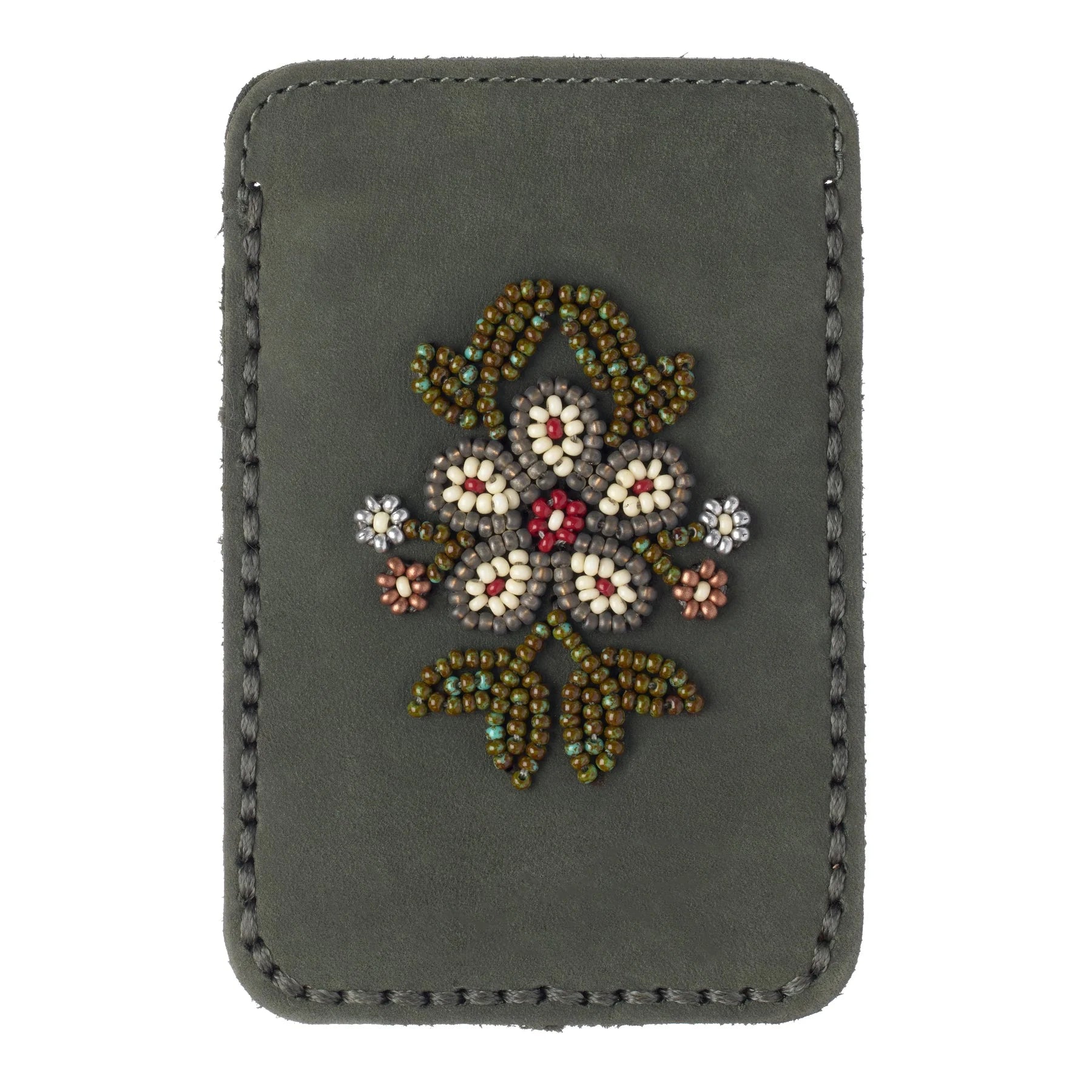 Floret Beaded Card Holder Forest Green -  - Card Holder - House of Himwitsa Art Gallery