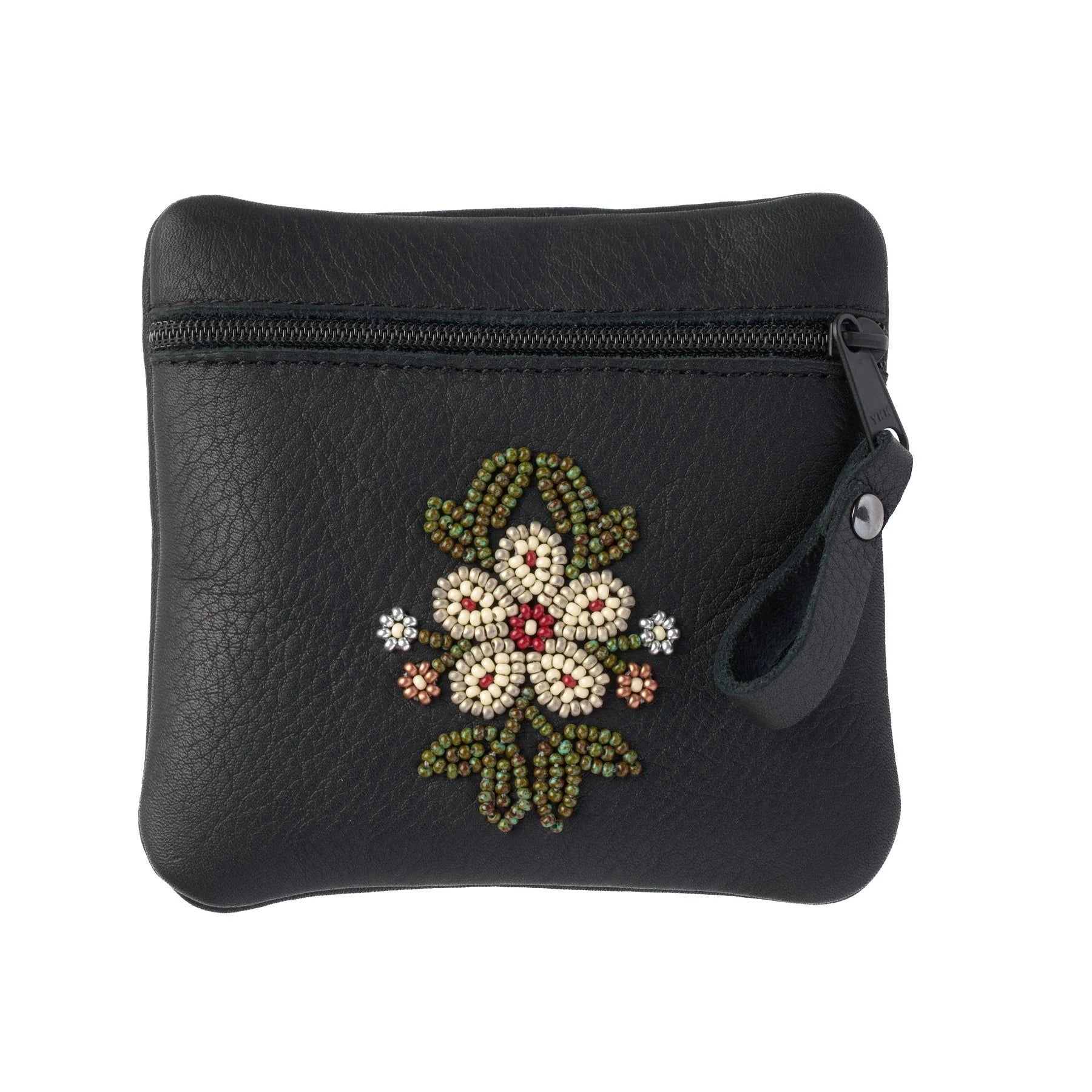 Floret Beaded Coin Purse Black -  -  - House of Himwitsa Art Gallery