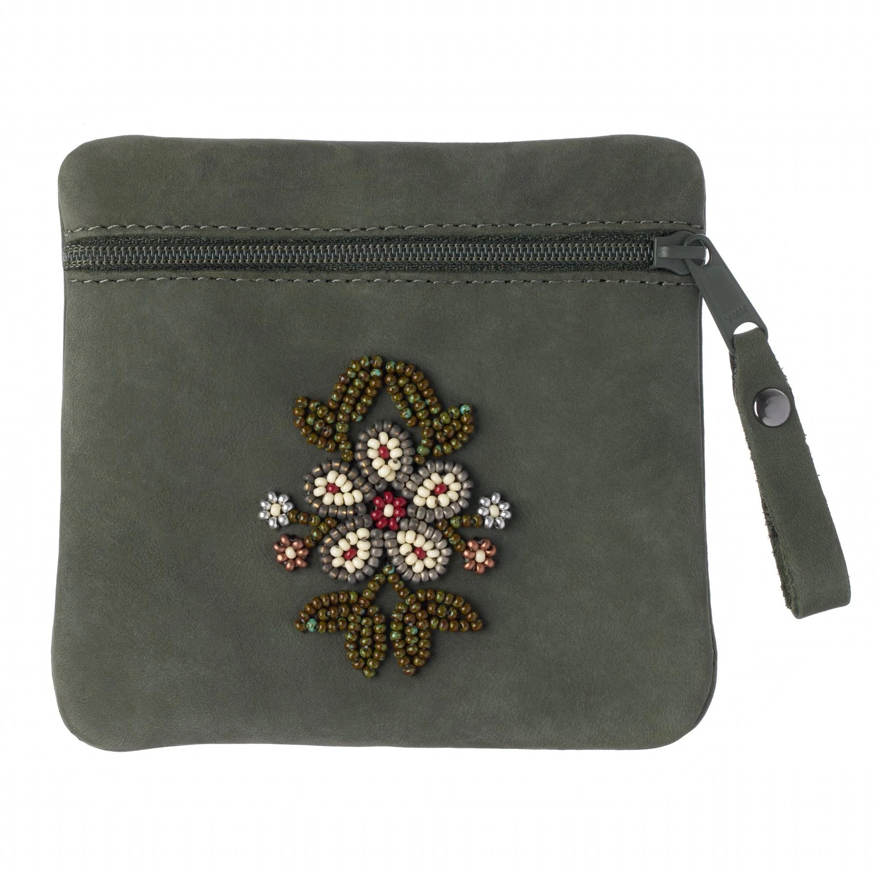 Floret Beaded Coin Purse Forest Green -  -  - House of Himwitsa Art Gallery