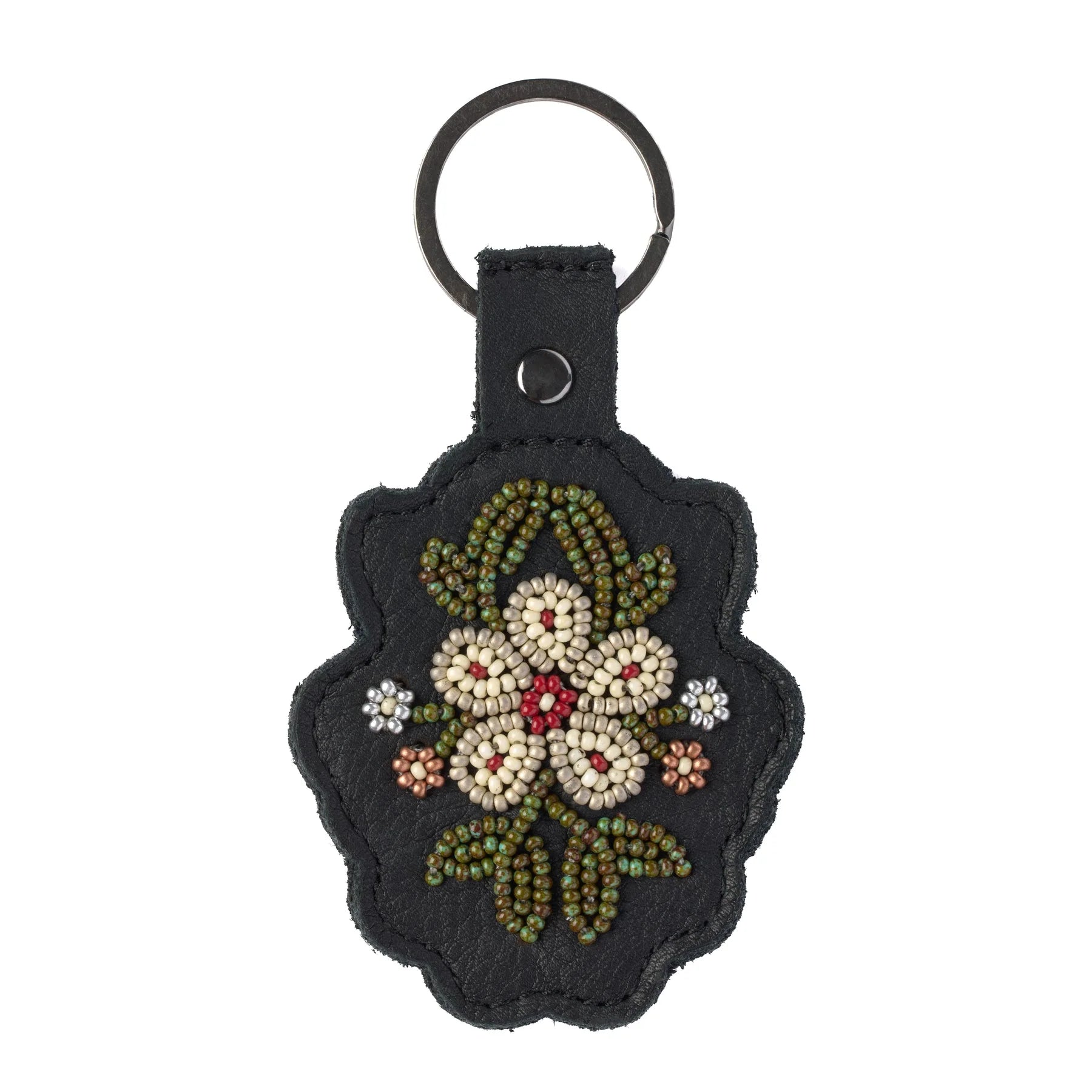 Floret Beaded Keychain Black -  -  - House of Himwitsa Art Gallery