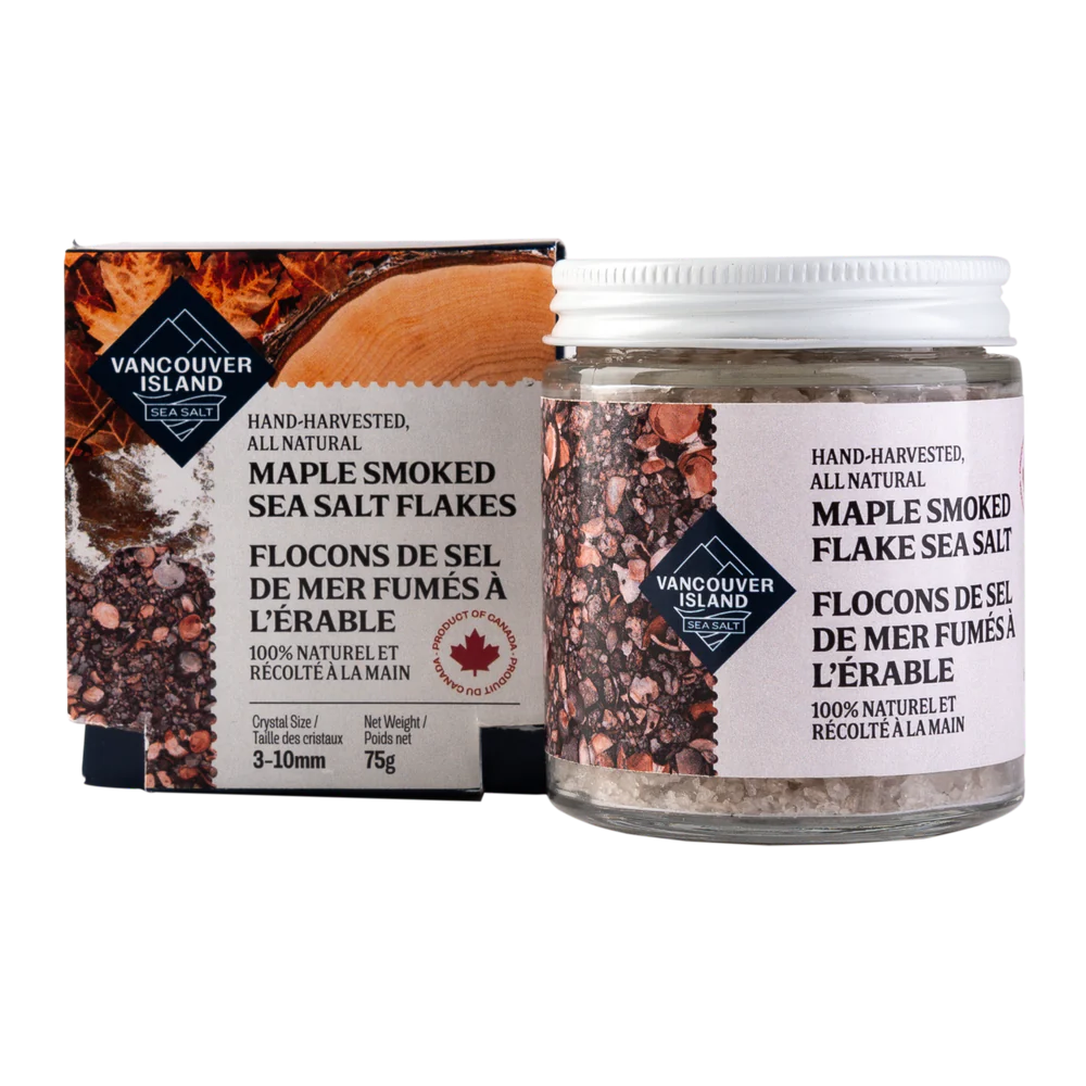 Vancouver Island Maple Smoked Sea Salt 75g - Vancouver Island Maple Smoked Sea Salt 75g -  - House of Himwitsa Native Art Gallery and Gifts