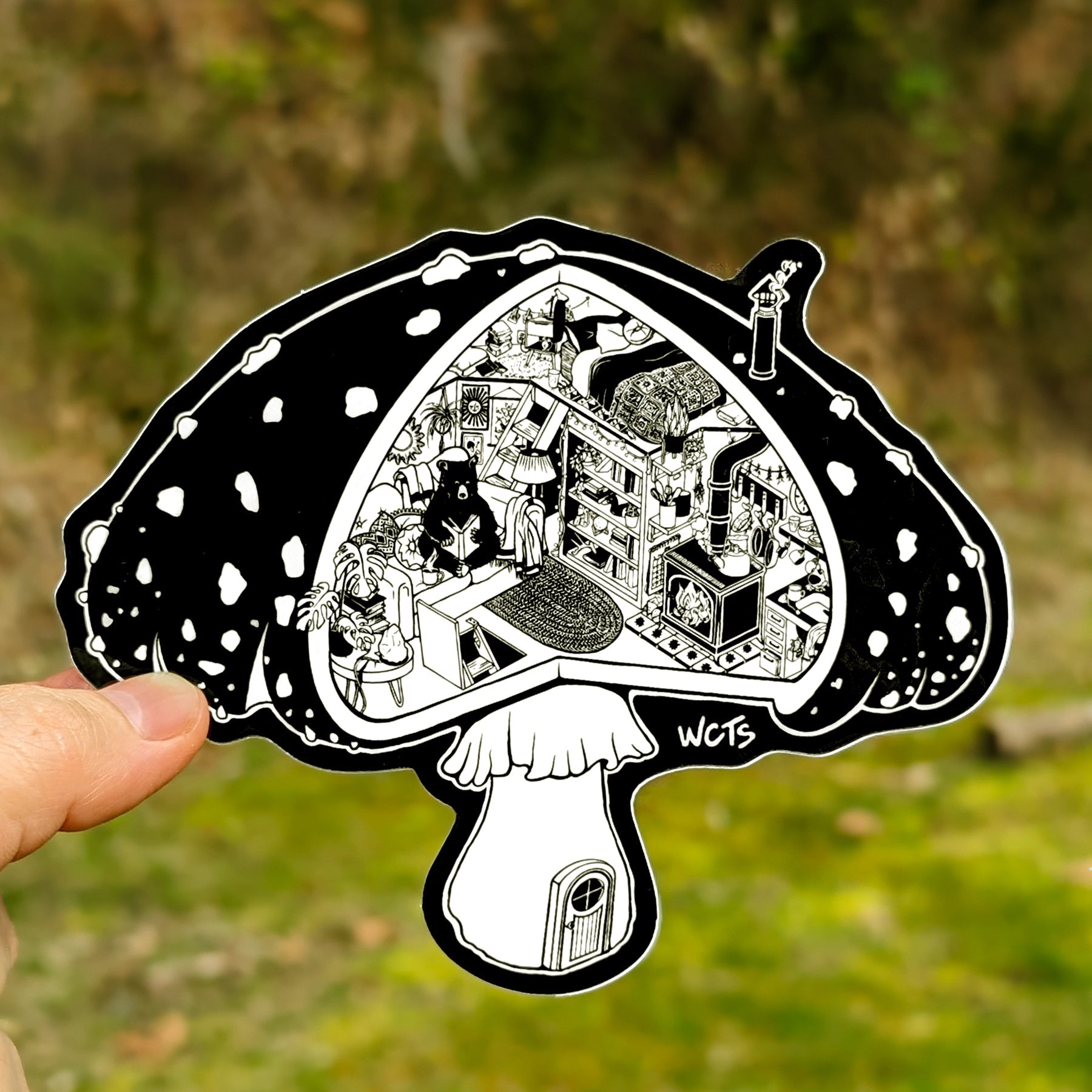 Westcoastees mushroom Sticker - Westcoastees mushroom Sticker -  - House of Himwitsa Native Art Gallery and Gifts