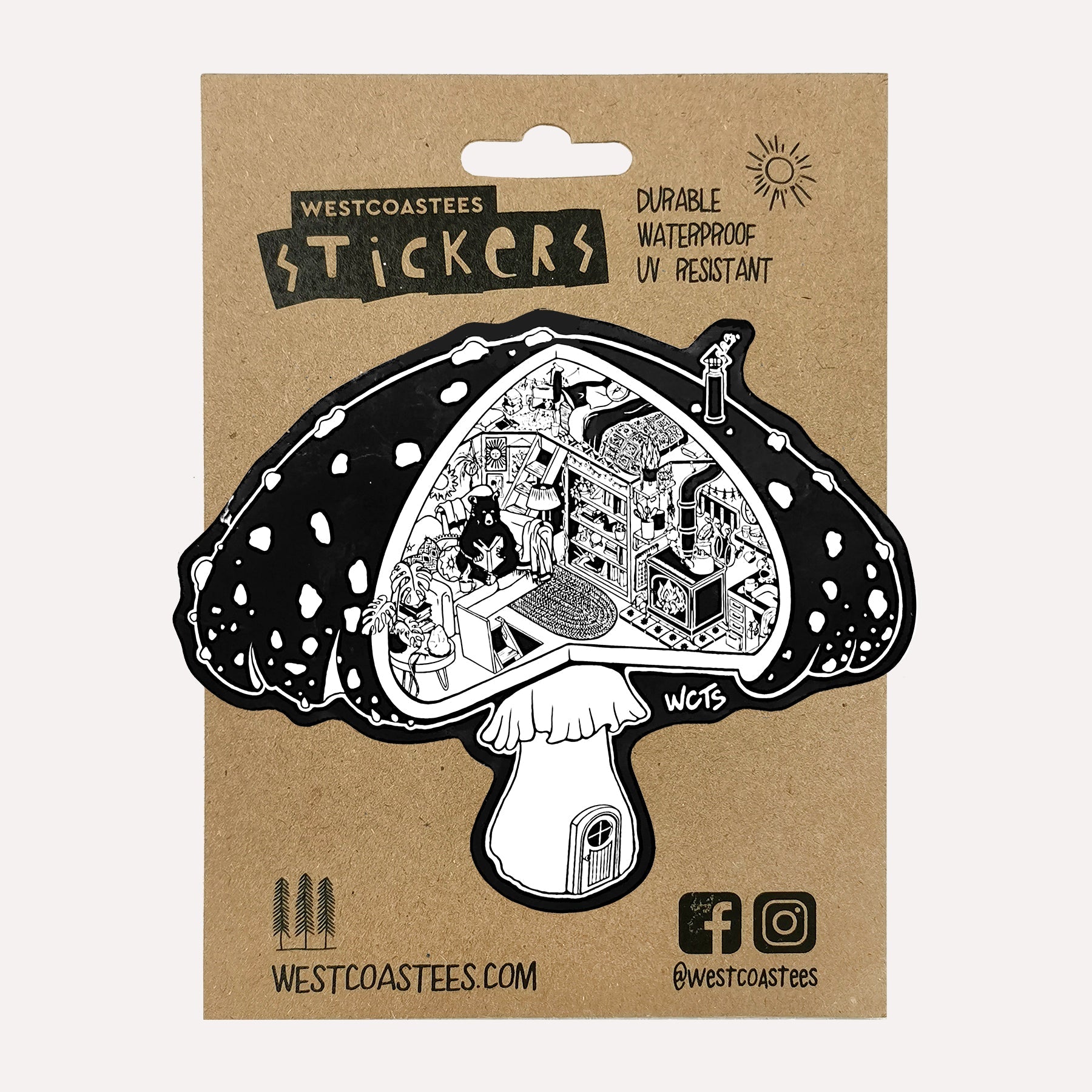 Westcoastees mushroom Sticker - Westcoastees mushroom Sticker -  - House of Himwitsa Native Art Gallery and Gifts