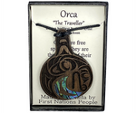 WOOD PENDANTS - Dark Walnut / Orca - 201WPD - House of Himwitsa Native Art Gallery and Gifts