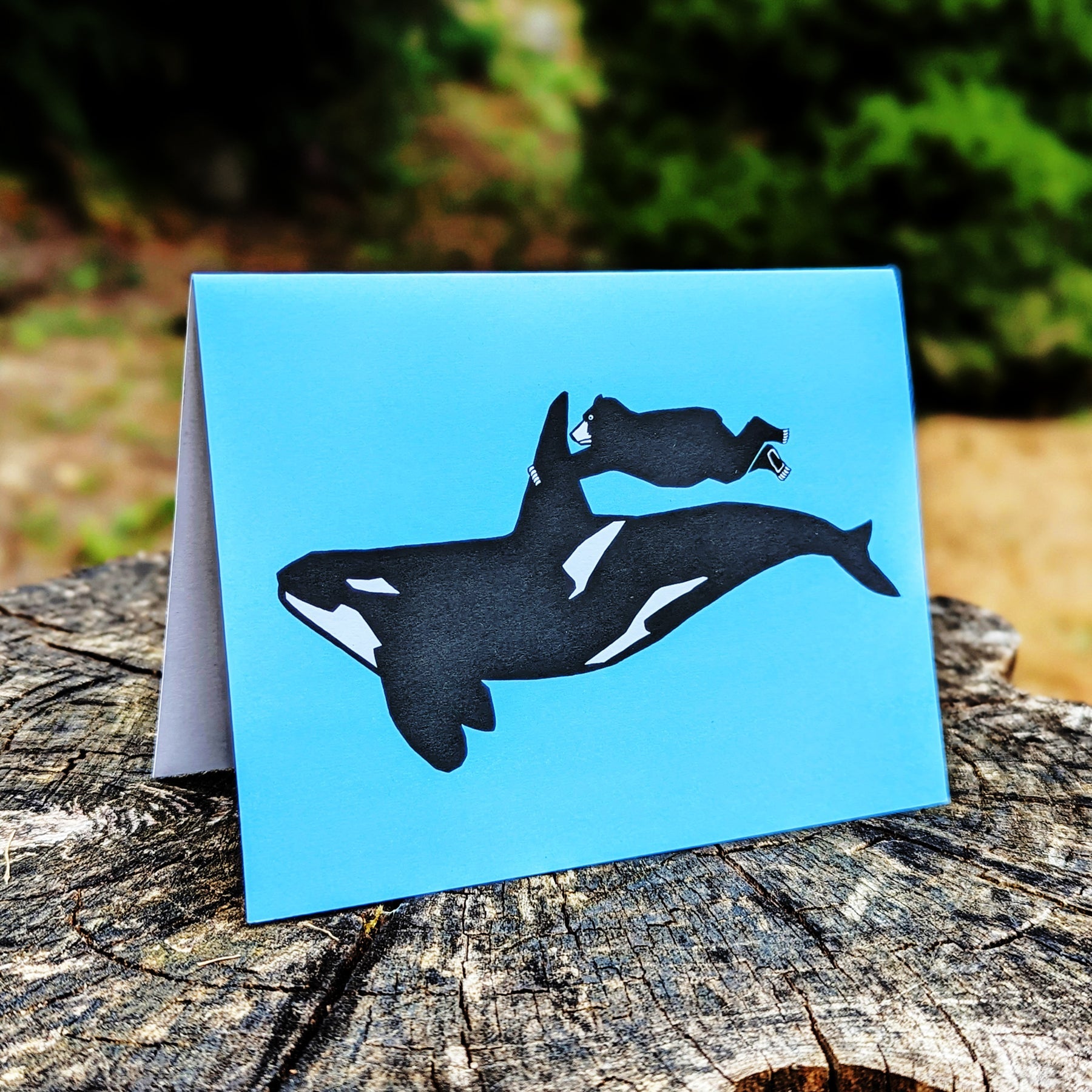 Westcoastees Orca Ride Art Card - Westcoastees Orca Ride Art Card -  - House of Himwitsa Native Art Gallery and Gifts