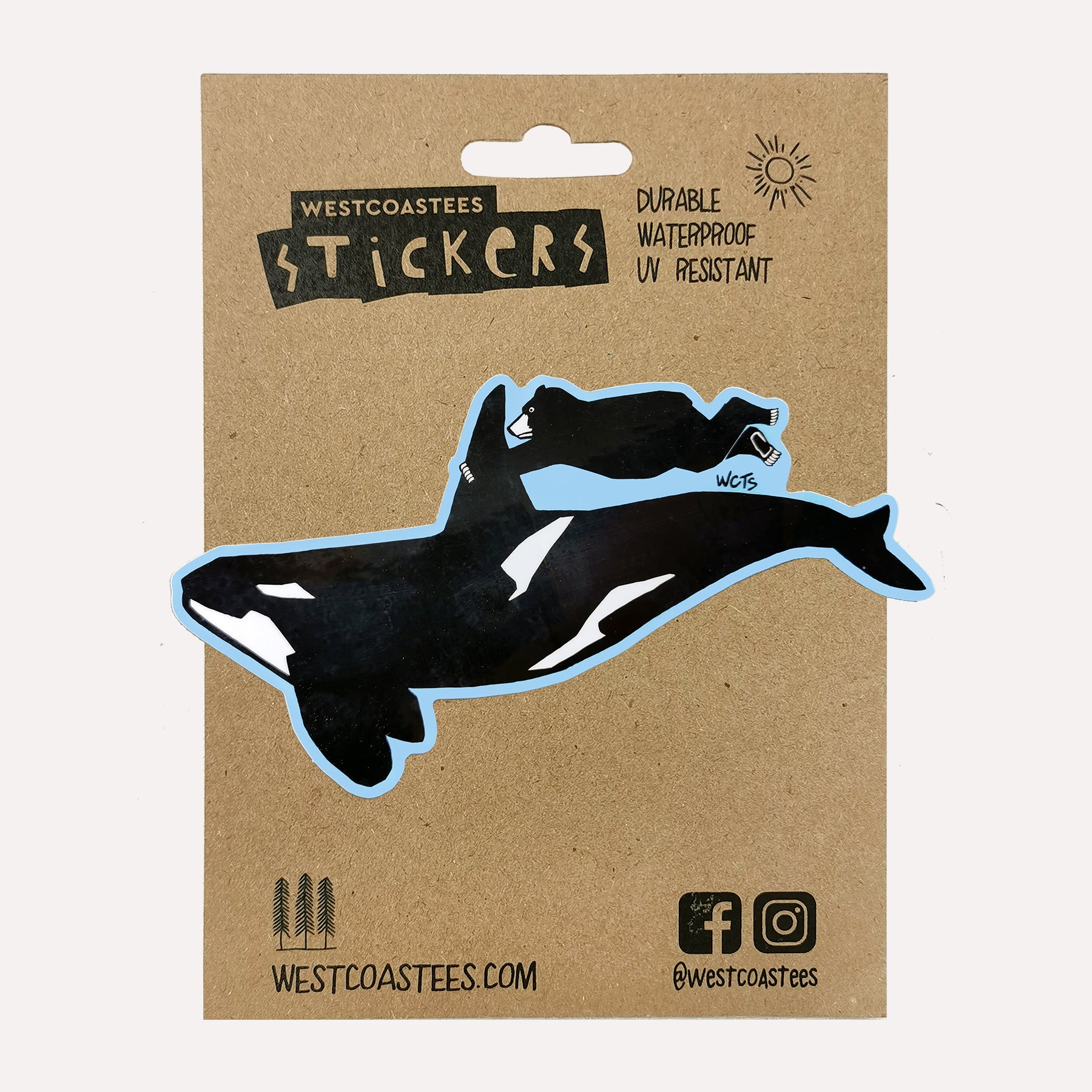 Westcoastees Orca Ride Sticker - Westcoastees Orca Ride Sticker -  - House of Himwitsa Native Art Gallery and Gifts