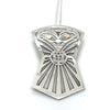 Grant Pauls Pendant Sterling Silver with 14K Gold Copper Shield Shaped Crow and Raven
