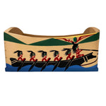 Patrick Amos Yellow / Red Cedar  Bentwood Box  Nuu-Chah-Nulth Whaling Scene - Jerry Wolfman - Bentwood box - House of Himwitsa Art Gallery