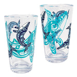 Printed Glass Tumblers Set of 2 10.5oz