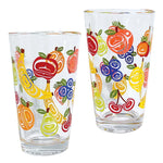 Printed Glass Tumblers Set of 2 10.5oz