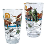 Printed Glass Tumblers Set of 2 10.5oz