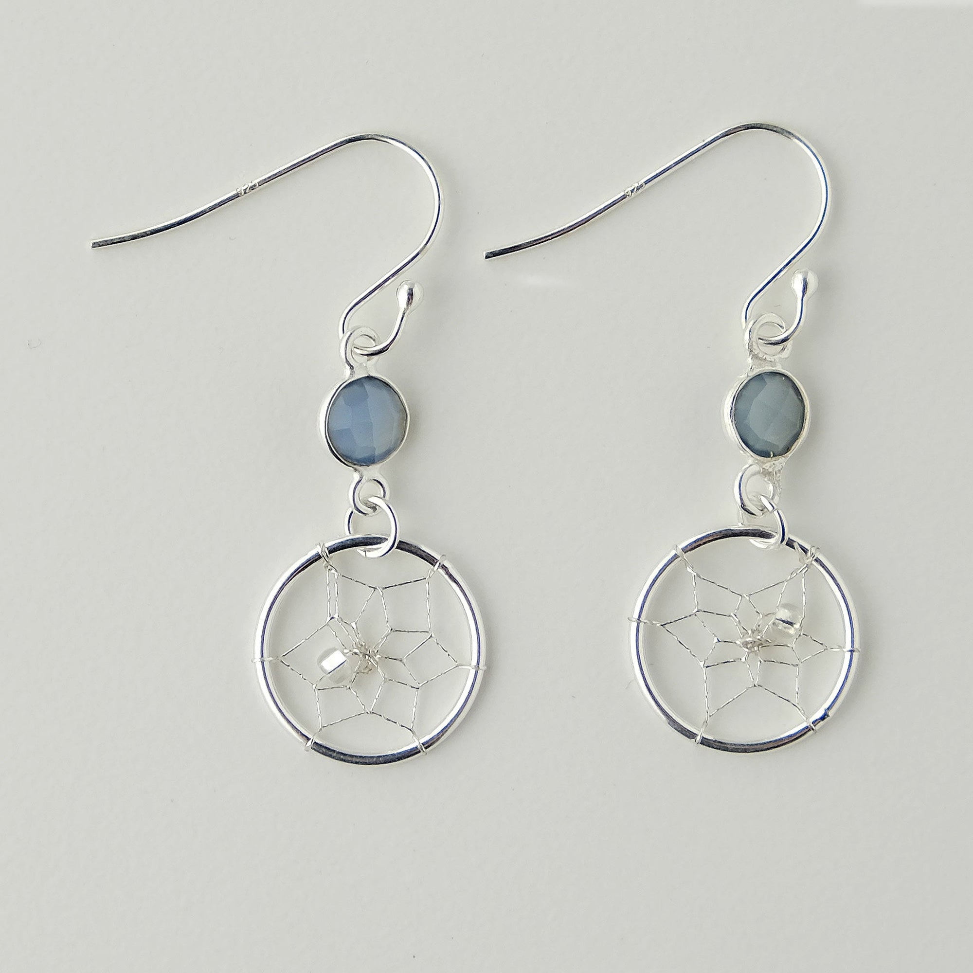 Earrings Birthstone "March" Sterling Silver Jewellery -  - Earrings - House of Himwitsa Art Gallery