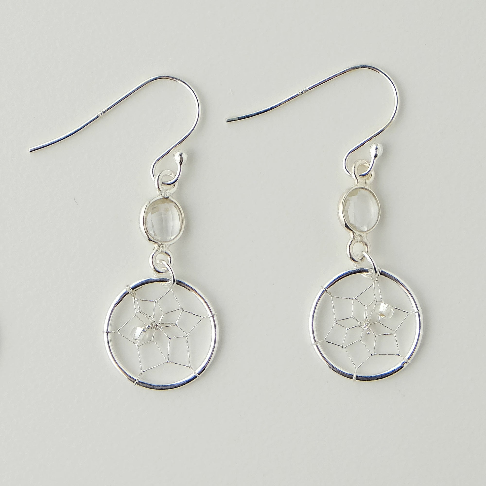 Earrings Birthstone "April" Sterling Silver Jewellery -  - Earrings - House of Himwitsa Art Gallery