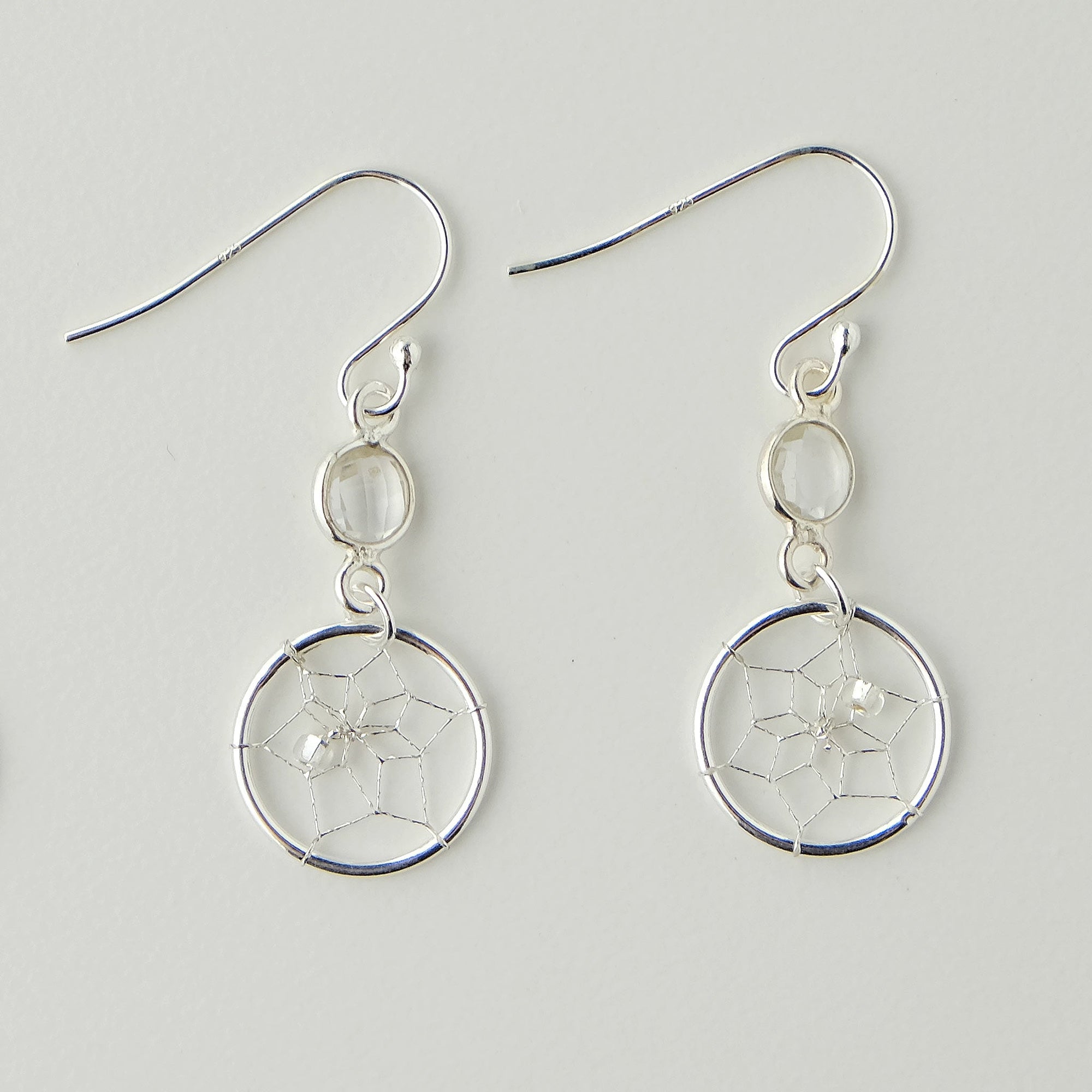 Earrings Birthstone "April" Sterling Silver Jewellery -  - Earrings - House of Himwitsa Art Gallery