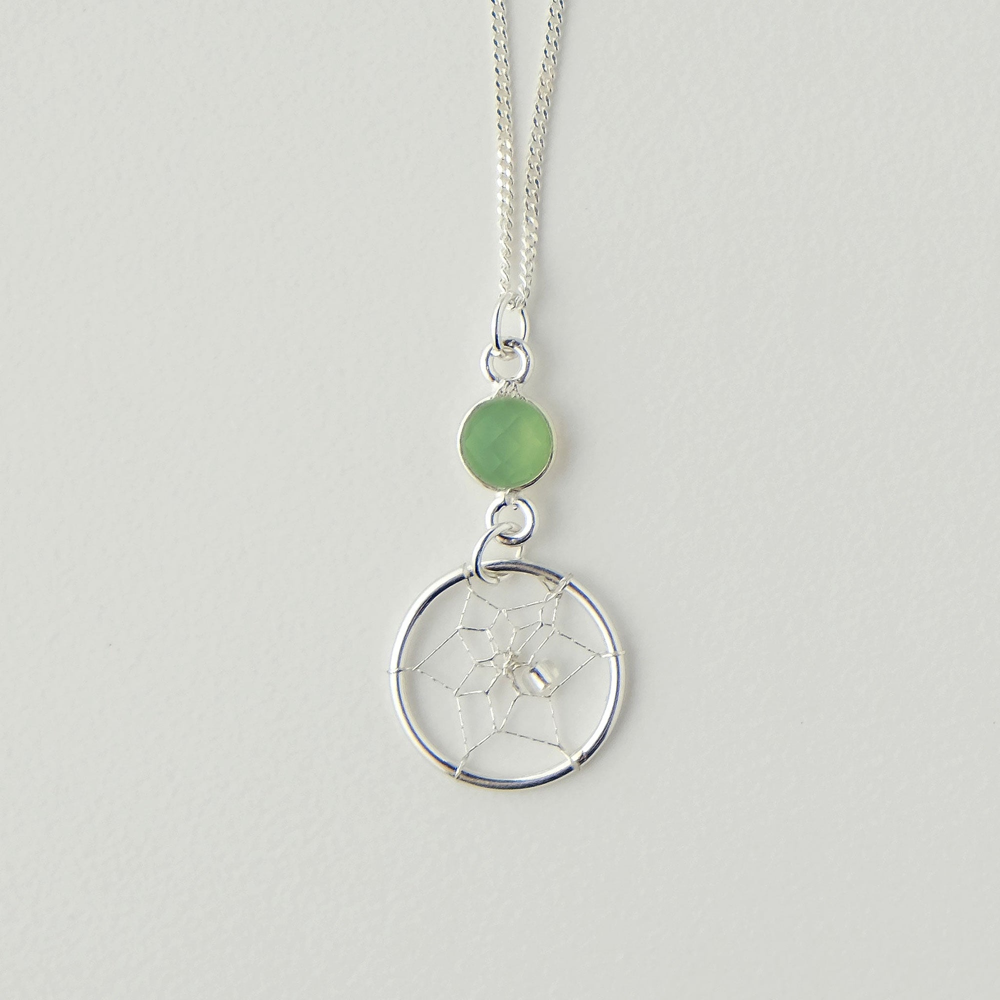 Dream Catcher Pendant Birthstone "August-Peridot" Sterling Silver Jewellery -  - Silver Pendants - House of Himwitsa Art Gallery