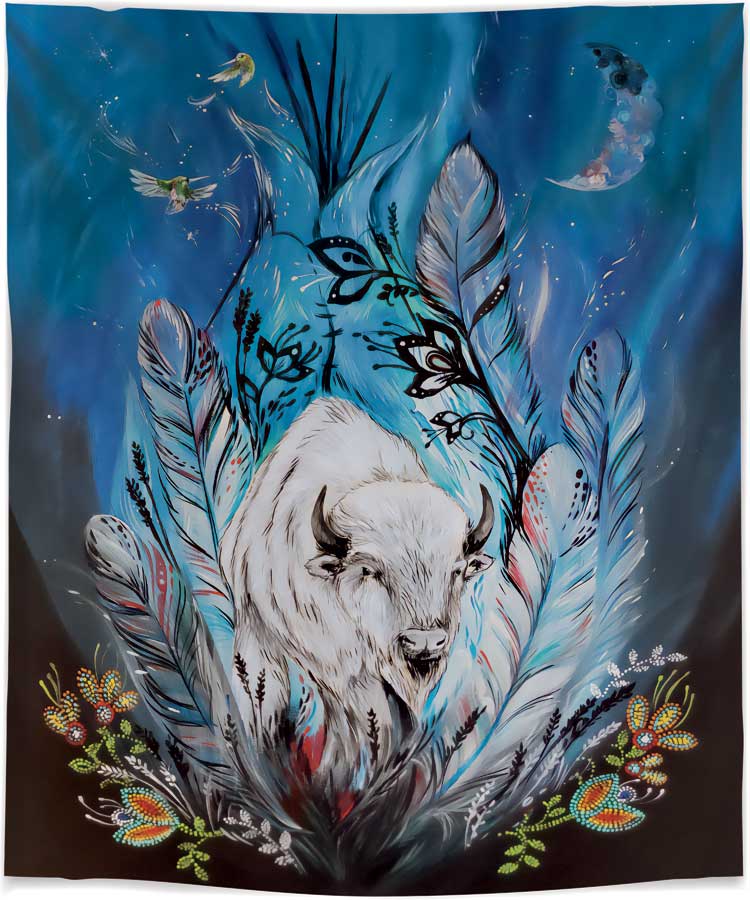 Blankets Indigenous Collection Stephanie White Spirit Buffalo -  - Blankets - House of Himwitsa Art Gallery