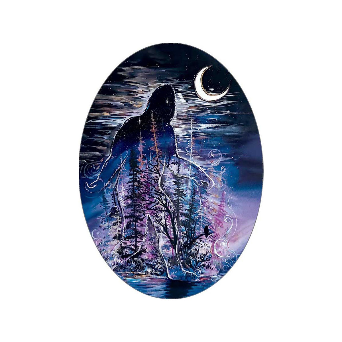 Sticker Carla Joseph Sabe Sasquatch -  - oval Stickers - House of Himwitsa Art Gallery