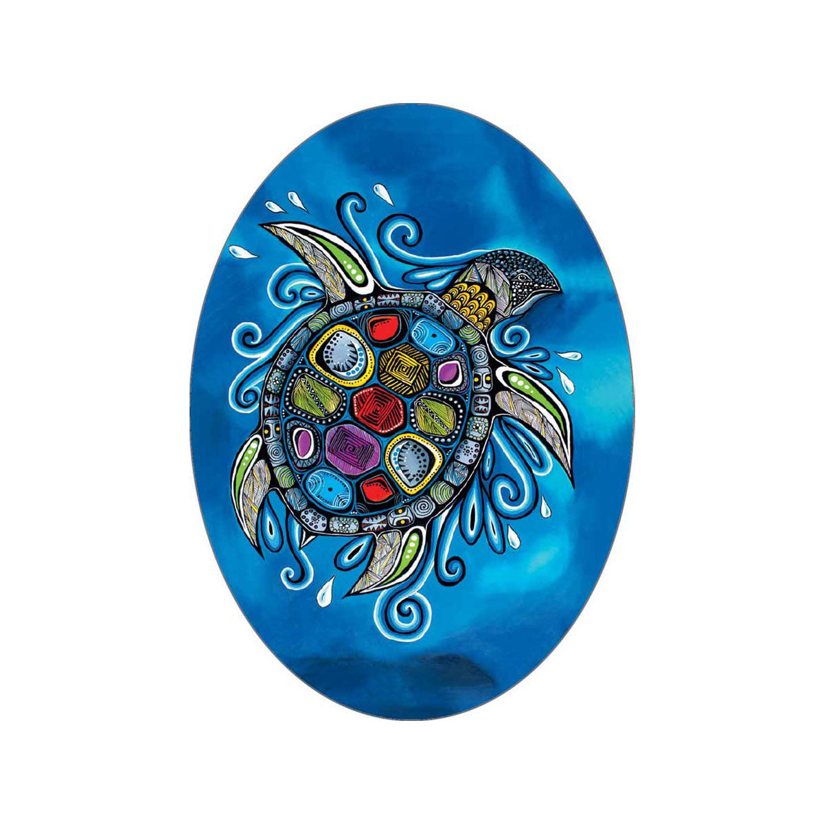 Sticker Jessica Somers Turtle -  - oval Stickers - House of Himwitsa Art Gallery