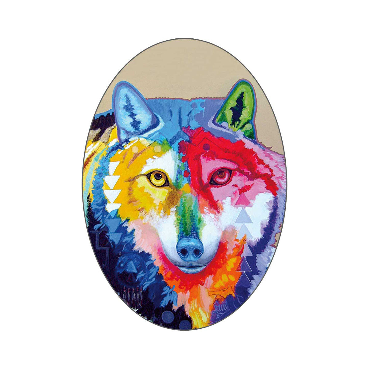 Sticker John Balloue Big Wolf -  - oval stickers - House of Himwitsa Art Gallery