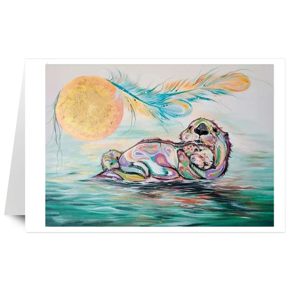 Art Card Carla Joseph Otter Family -  - Art Card - House of Himwitsa Art Gallery