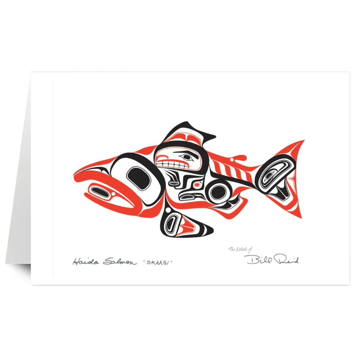 Art Card Bill Reid Haida Salmon Red/Black