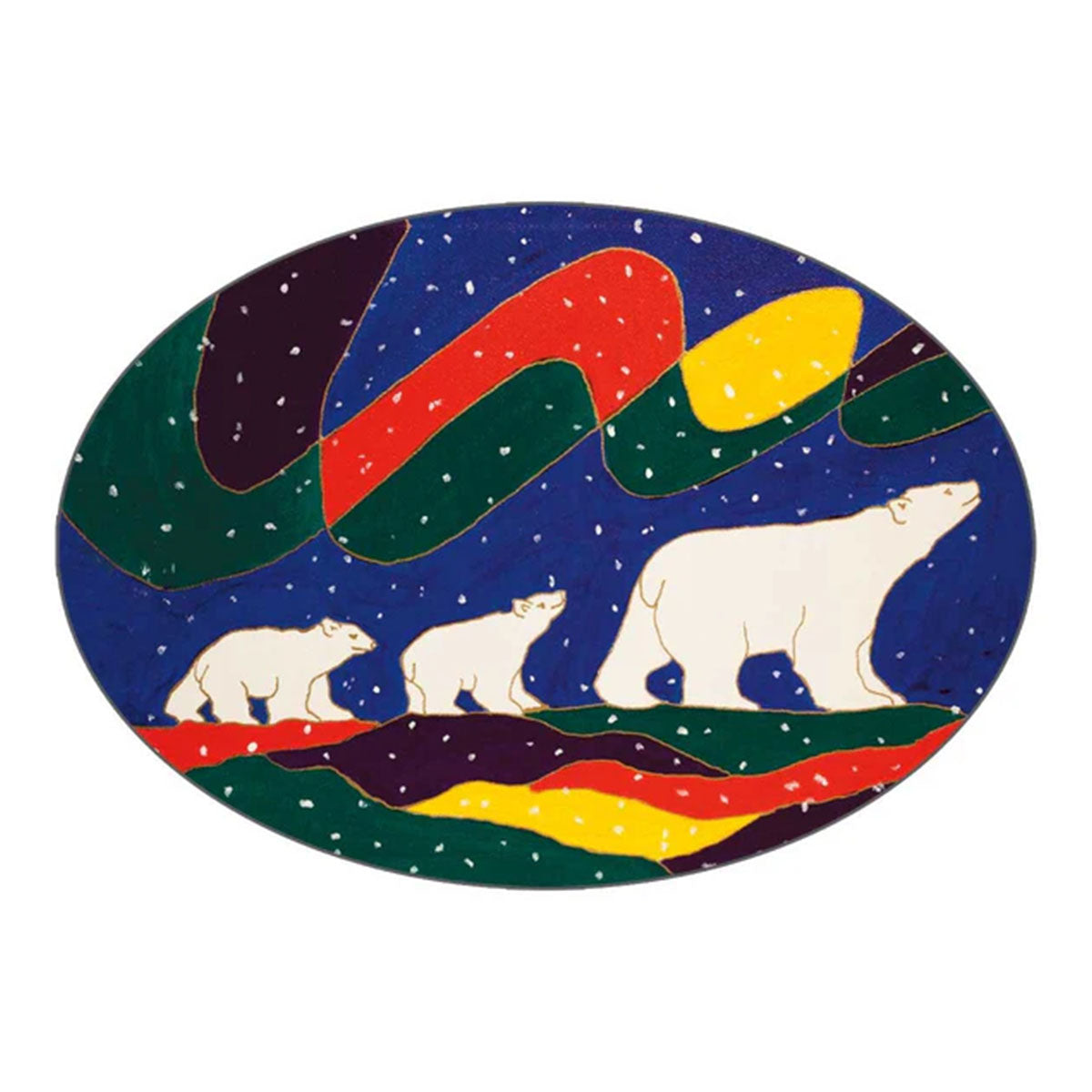 Sticker Dawn Oman Three Bears -  - oval stickers - House of Himwitsa Art Gallery