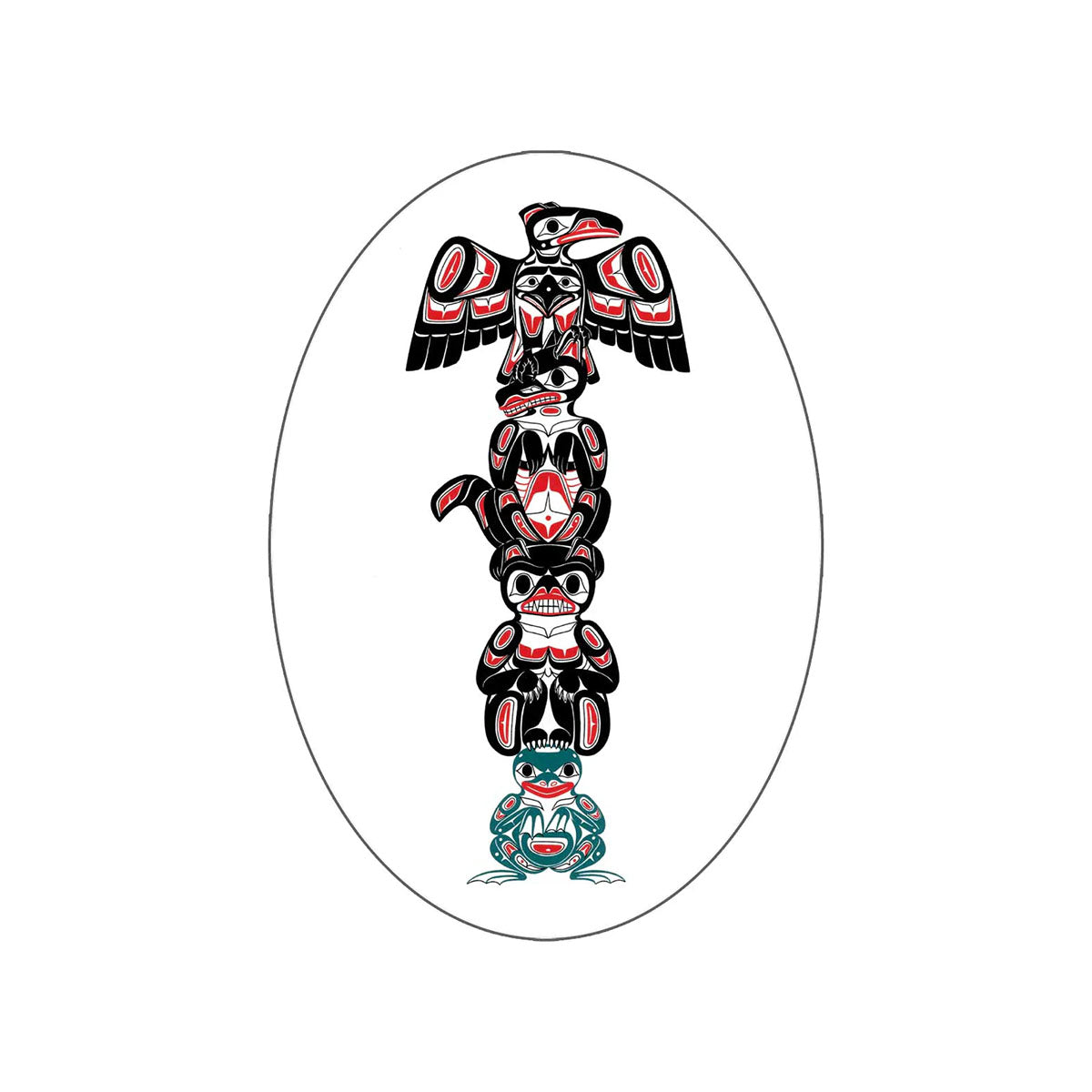 *Sticker Richard Shorty Totem Small -  - oval sticker - House of Himwitsa Art Gallery