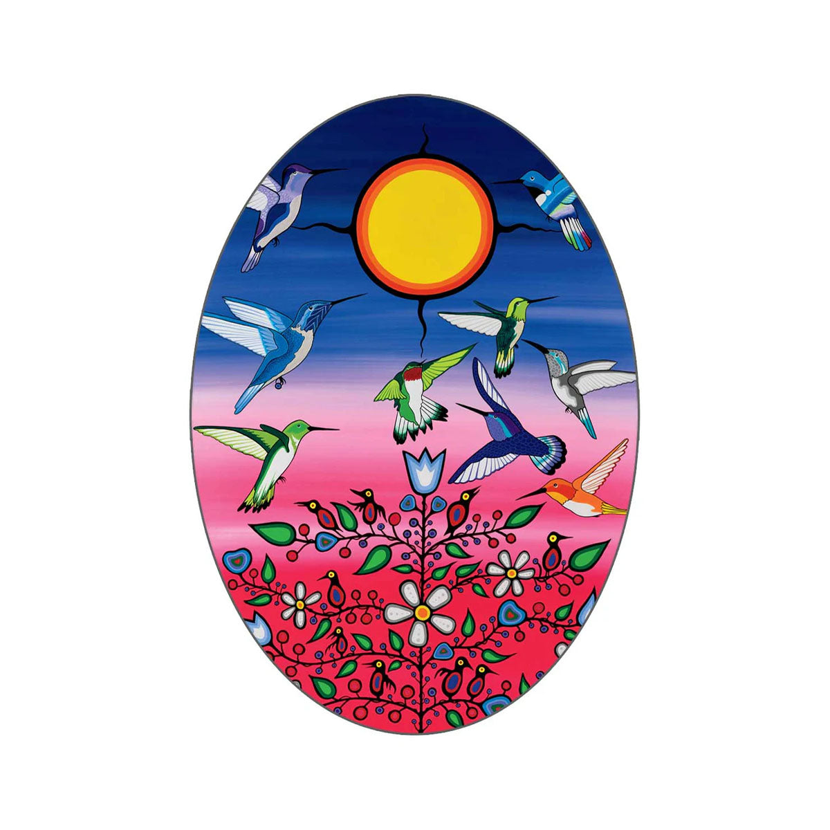 Sticker Jeffery Red George Ancestors -  - oval stickers - House of Himwitsa Art Gallery